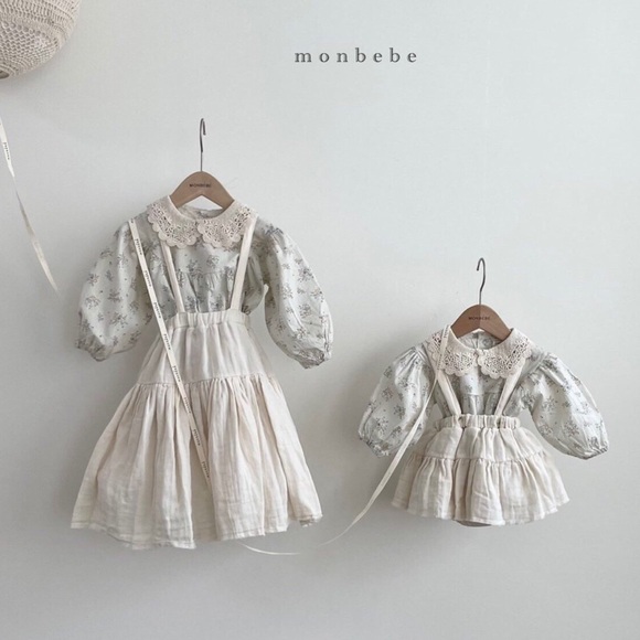 NWT Monbebe Gauzy Cotton Boho Neutral Can Can Wear 2 Ways Skirt Dress in Gray S - Picture 5 of 16